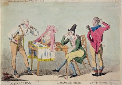 Cartoon of the French aristocratic emigres in England during the Revolution by Isaac Cruikshank